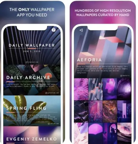 Best iOS Wallpaer apps 2021; Vellum Wallpapers