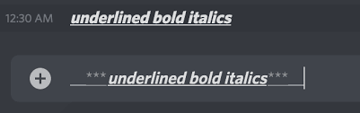 Discord Text Formatting Underline Bold Italics