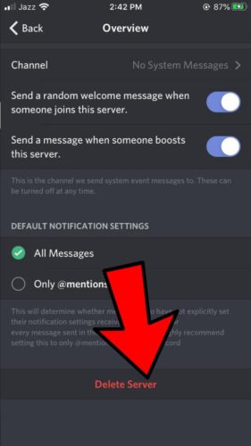 How To Delete A Discord Server On Mobile 