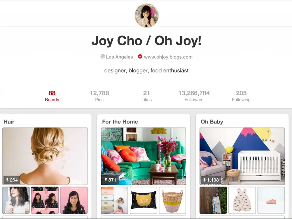 Most Followed Users On Pinterest: Joy Cho