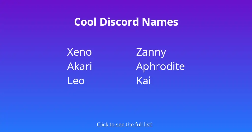 250+ Funny Discord Names | Clever | Unique | Cool Discord Names