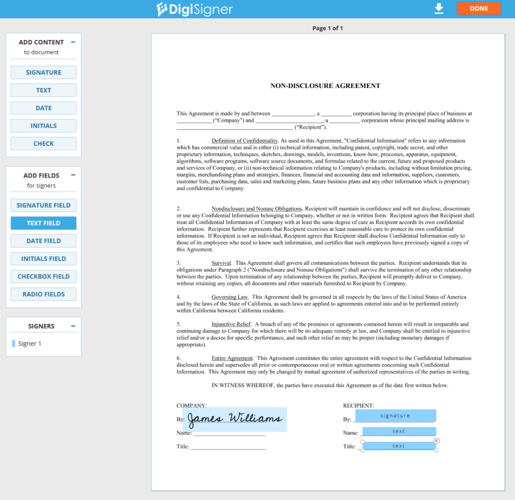 Tools To Electronically Sign A PDF Document - Digi sign