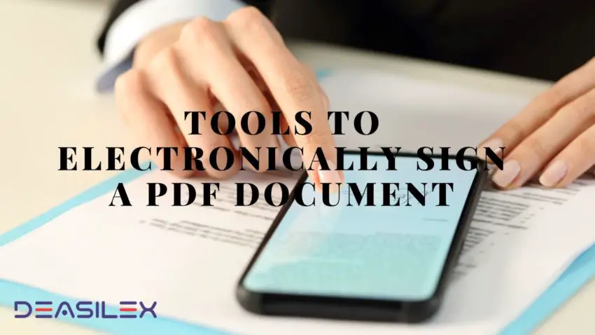 Tools To Electronically Sign A PDF Document