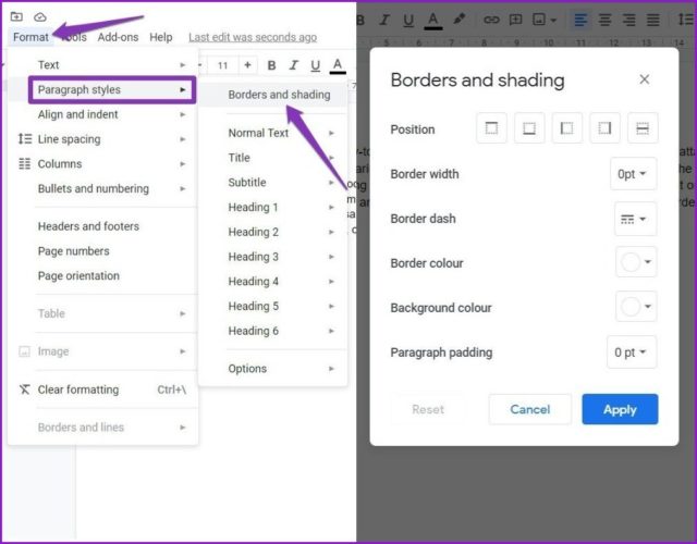 How To Add Border In Google Docs Using “Border And Shading” Features