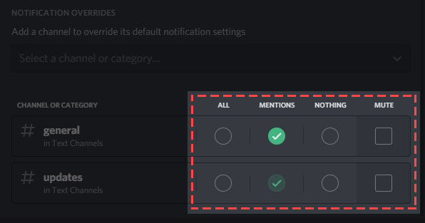 Check Channel Notification Settings And Discord Server