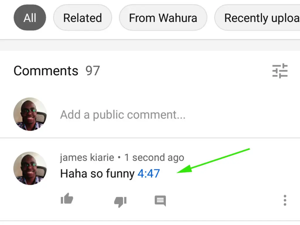 how to timestamp youtube comment