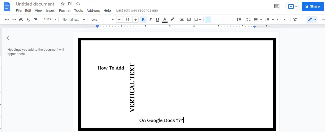 How to rotate text in google docs