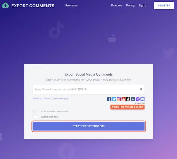 Use Export Comments Feature