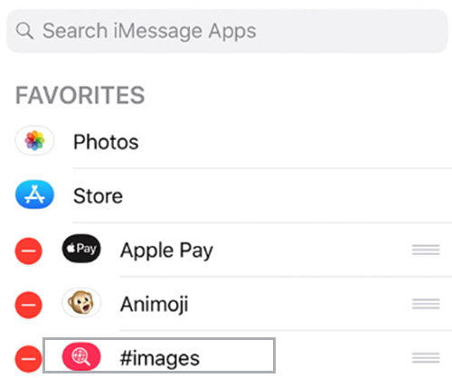 disable and enable #images on imessages 