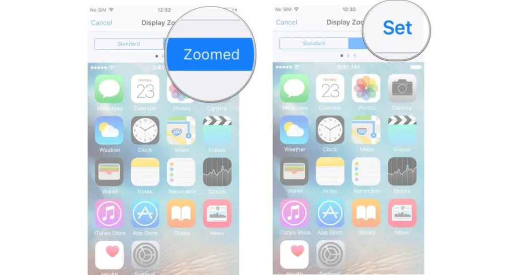 turn on display zoom in iphone to make keyboard bigger