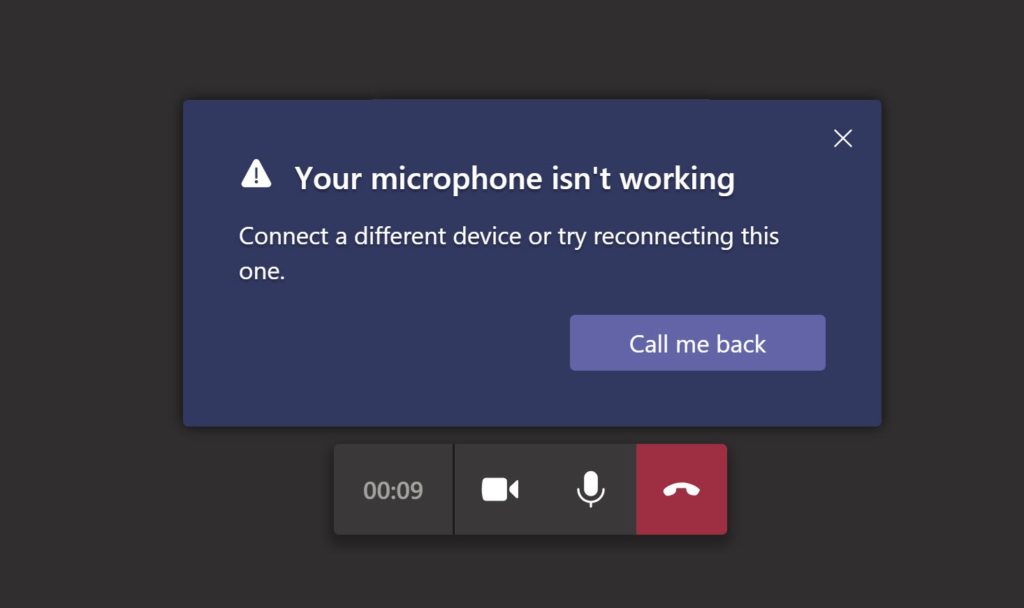 Microsoft Teams Problem #1: The Microphone Or Webcam Isn't Working Properly