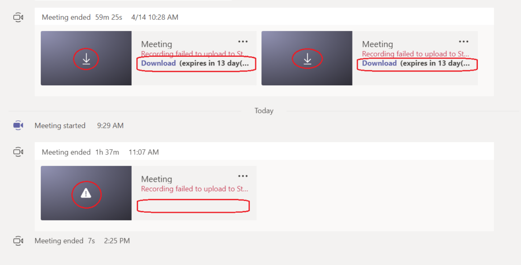Microsoft Teams Problem:  Problems Regarding Meeting Recordings For Microsoft Teams