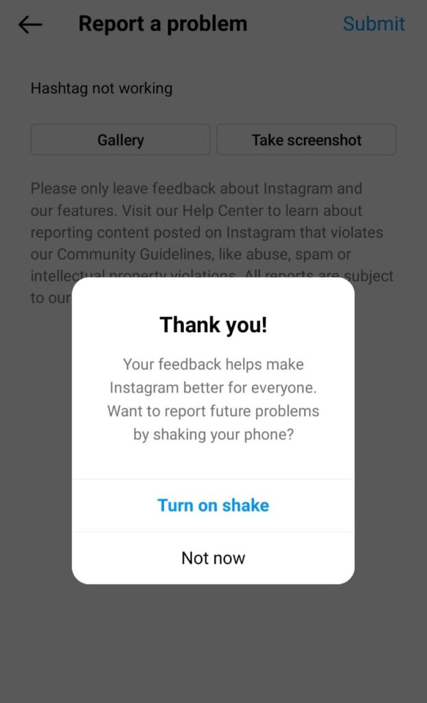 How to Turn On Shake On Instagram