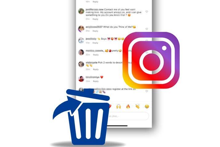 how to delete all comments posted on Instagram at once