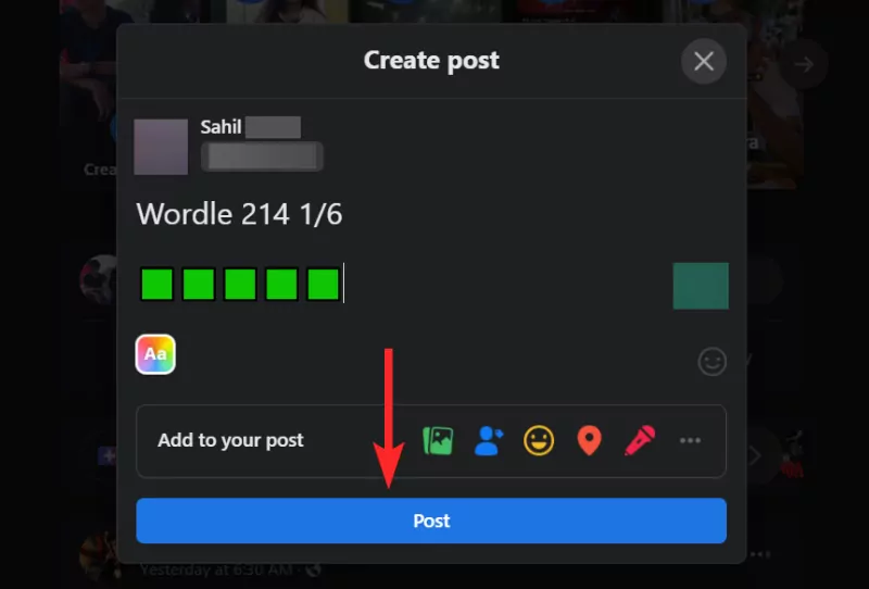 How To Post Wordle Results On Facebook From Your PC