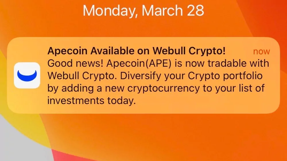 ApeCoin On The Webull Trading Platform