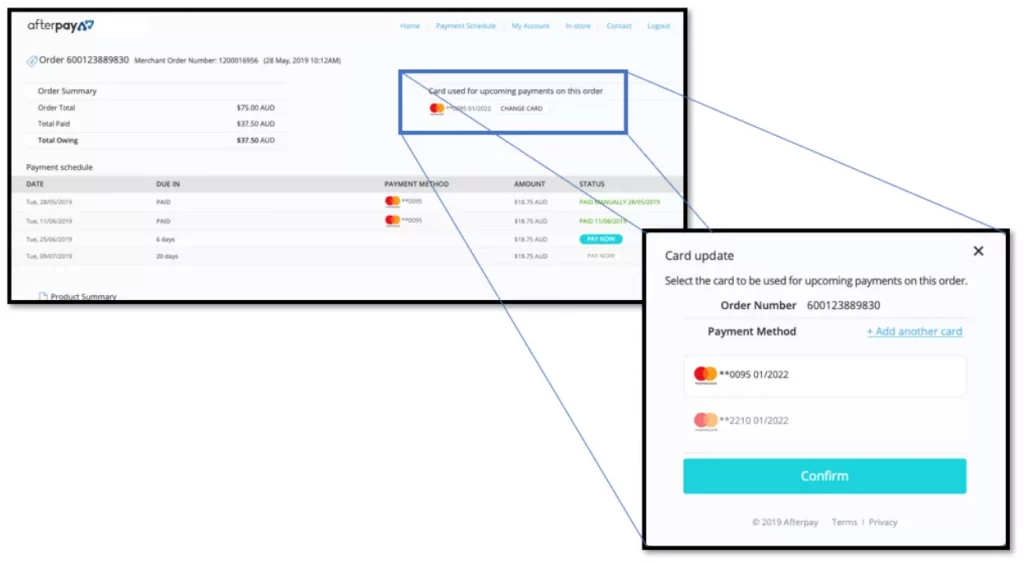 How To Change Or Update The Card To Make Purchases From A New Card In Afterpay?