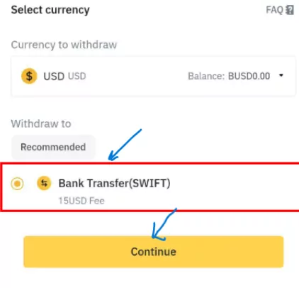 How to withdraw to a bank account from Binance on Android