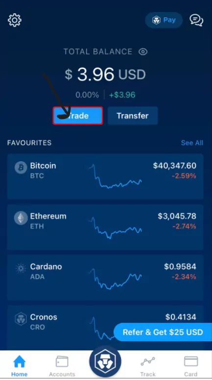 How to sell crypto on Crypto.com on your iOS