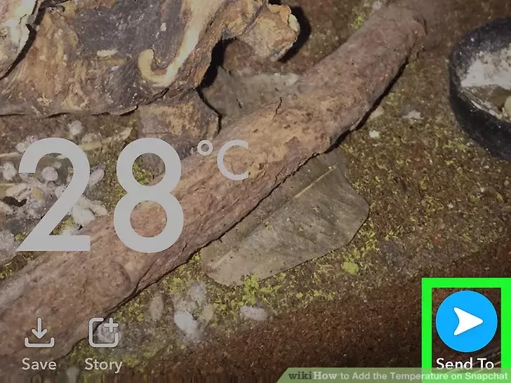 How to add temperature to snapchat