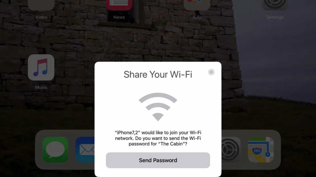 How to share wifi password from phone to iphone
