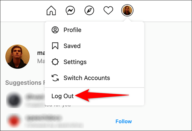 Log Out And Log In To Instagram
