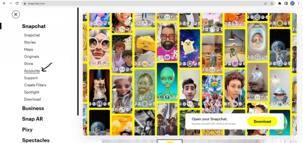 How to get Snapchat for Chromebook: Select accounts