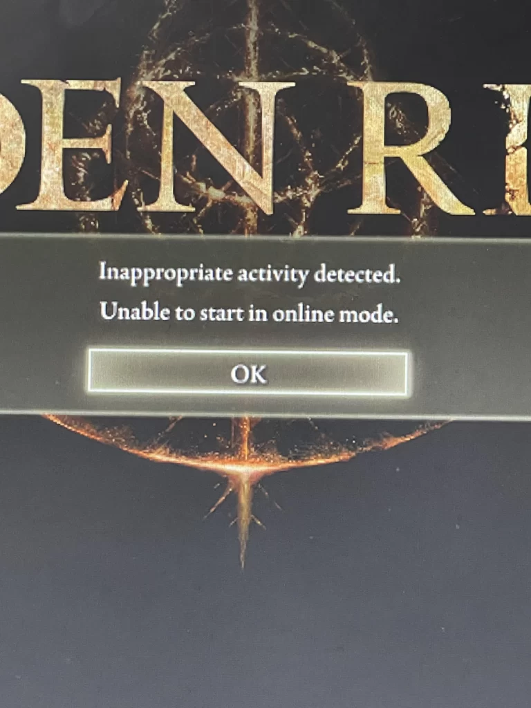 How To Fix Inappropriate Activity Detected Elden Ring