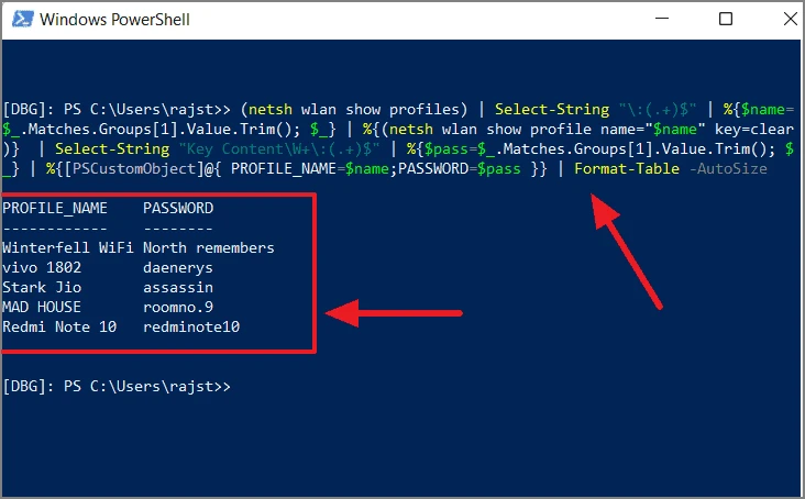 How To See All The Saved Wi-Fi Passwords In Windows 11 Using PowerShell?