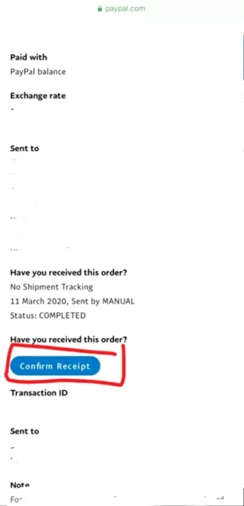 PayPal: How To Confirm Receipt