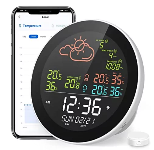What Are The Best WiFi Thermometers & Hygrometers For 2022: Dekala Weather Stations Wireless Indoor Outdoor Hygrometer Thermometer 