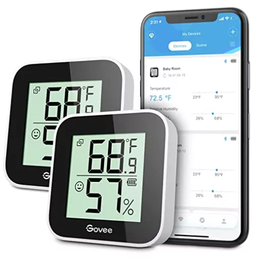 What Are The Best WiFi Thermometers & Hygrometers For 2022: Govee Temperature Humidity Monitor 2-Pack, Indoor Room Thermometer Hygrometer 