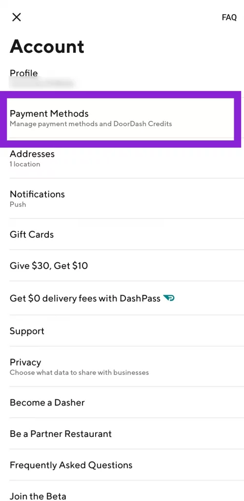 How Do I Remove My Card From DoorDash Through The Mobile App