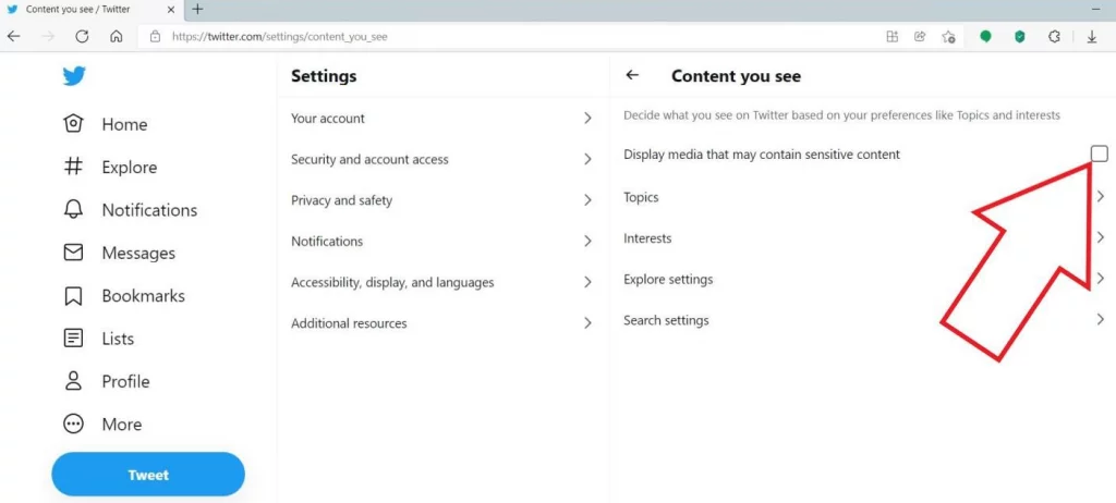How To Change Sensitive Content On Twitter On Your Desktop Or Web Application