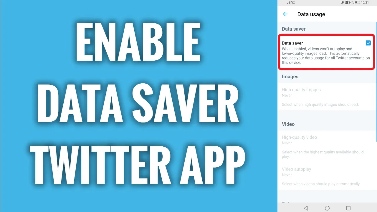 How To Turn On Data Saver On Twitter