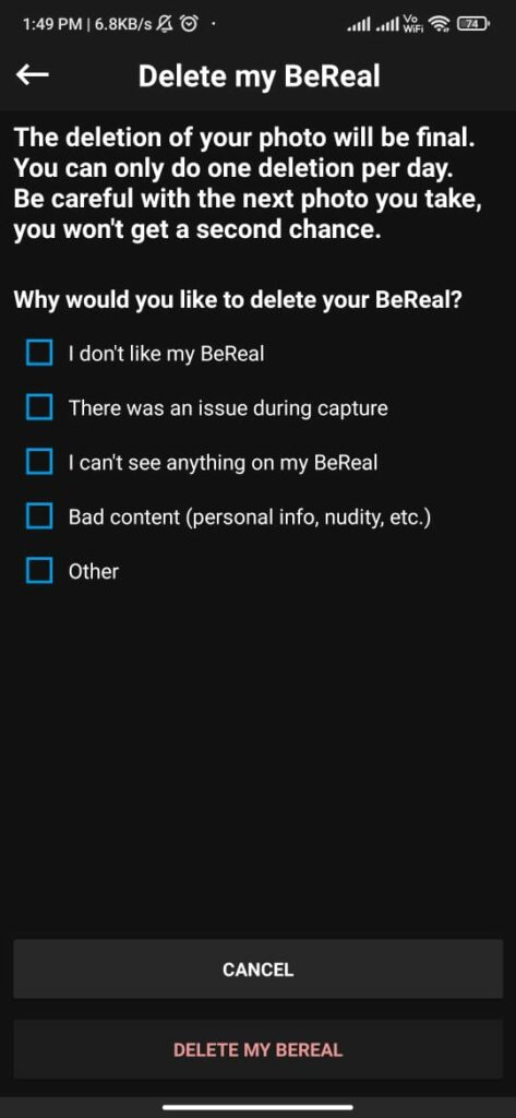 How To A Delete BeReal Post