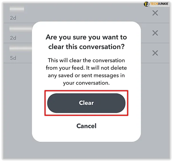 how to clear a conversation on snapchat unopened - clear