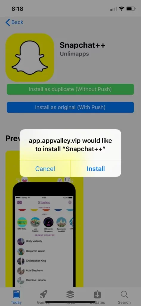 download snapchat++ ipa for ios