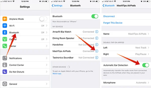 how to turn off AirPods pro automatic ear detection for Apple Tv - for iPhone and iPad