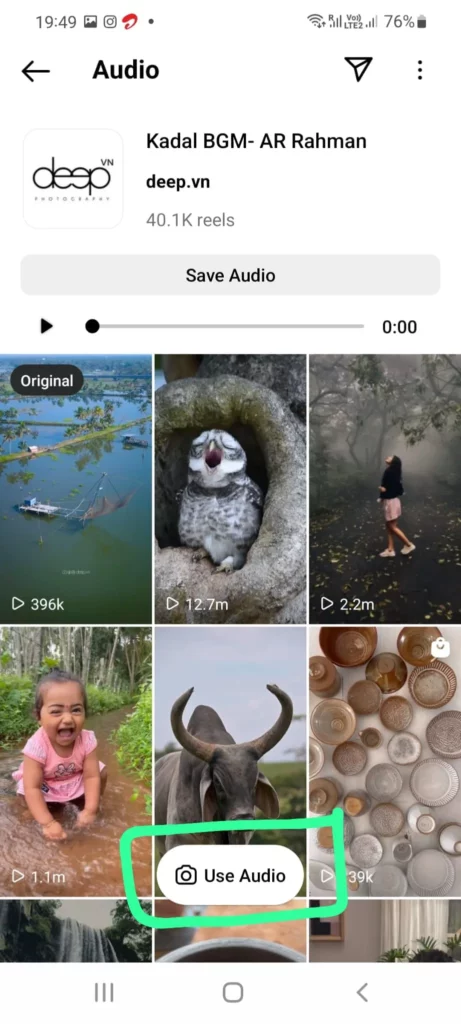 How To Save Or Share Any Trending Instagram Reels Audio - use audio