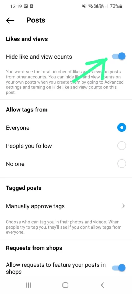 How To Hide Or Unhide Your Instagram Like Counts For A Post - turn on hide like and view counts
