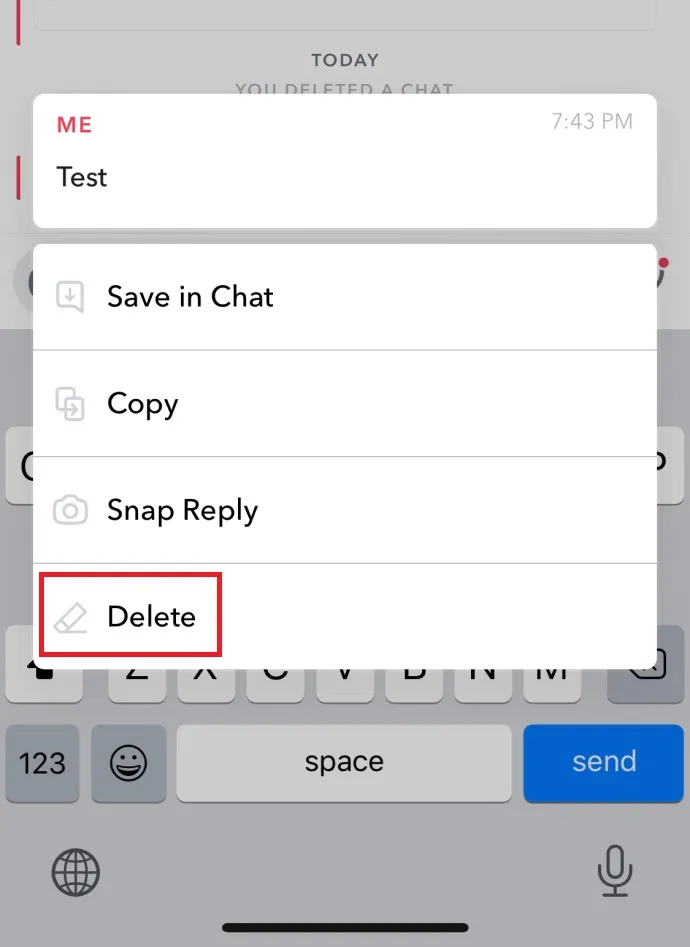delete chat on snapchat - delete