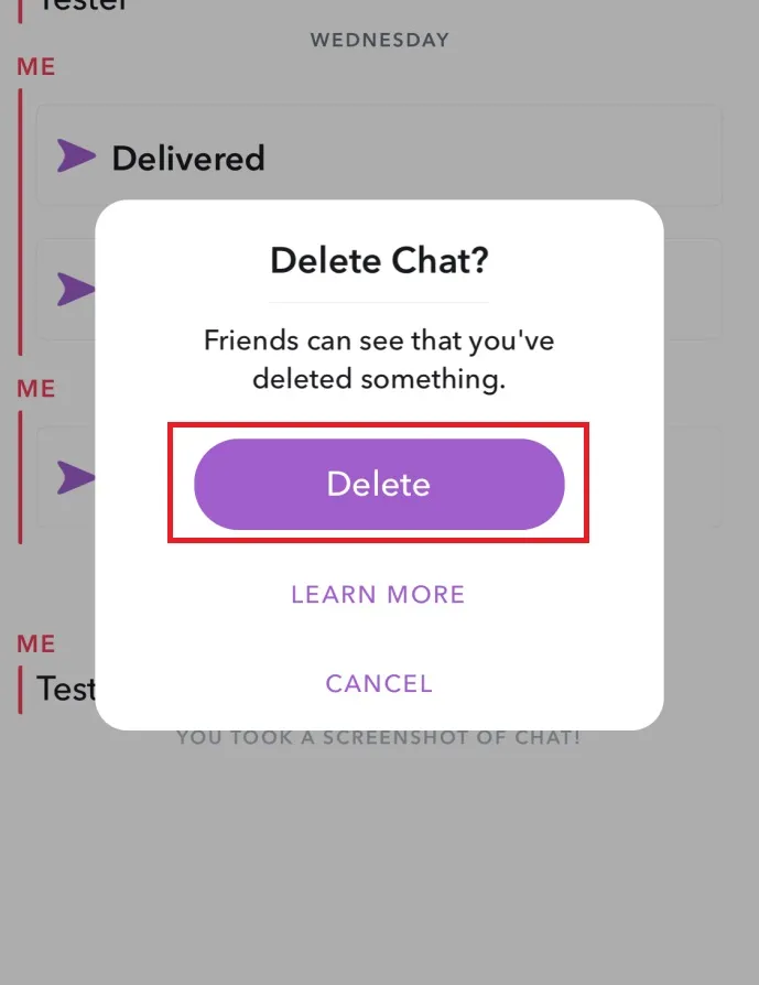 delete chat on snapchat - delete