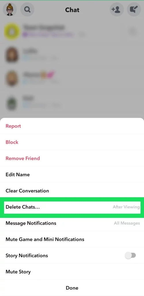 delete chat on snapchat - delete chats