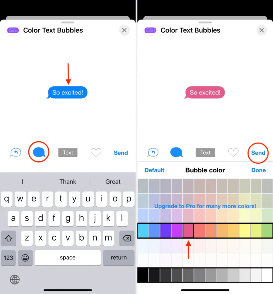 How To Change The Color Of iMessage - choose bubble color
