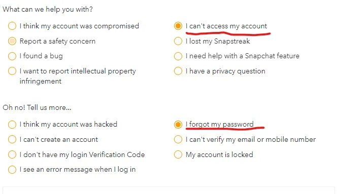 How to reset your Snapchat password without an email or phone number - forgot my password options