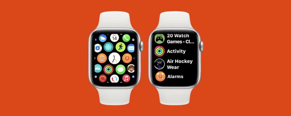 switch apple watch to list view