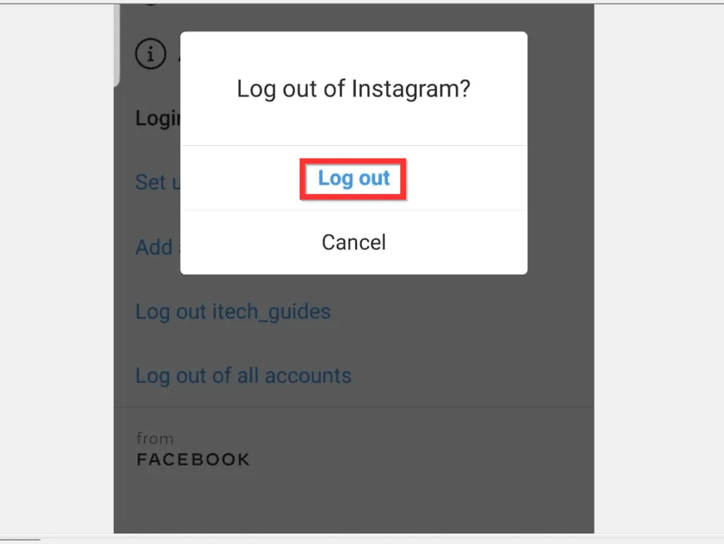 Log Out And Log In Back To Instagram