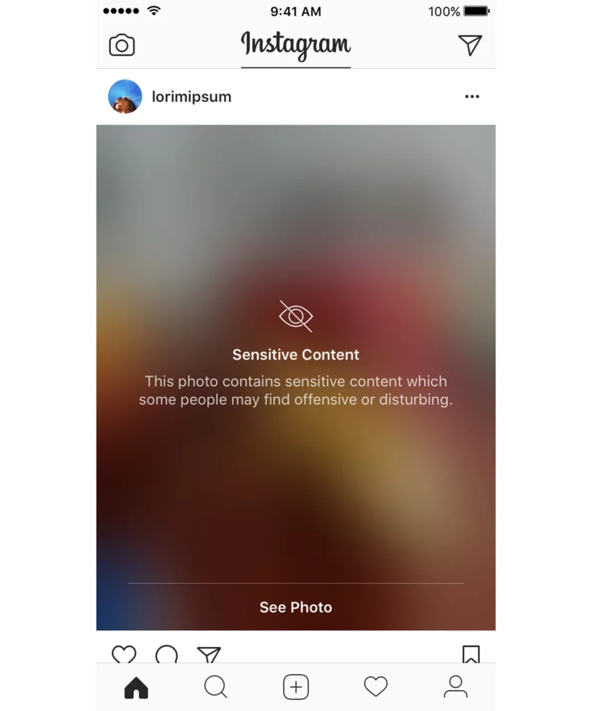 sensitive content control instagram - less