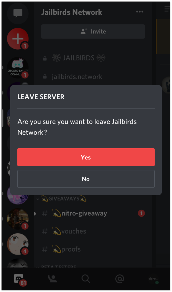 How to Leave a Discord Server on iOS
